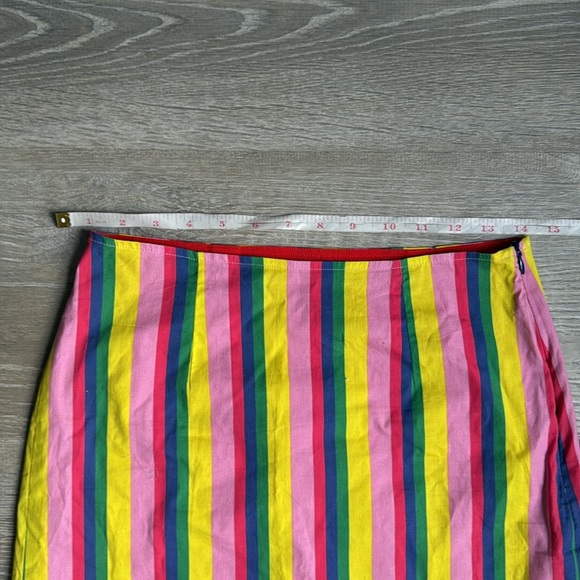 STAUD Panda Rainbow Stripe Cotton Mini Skirt 2 - Picture 6 of 10